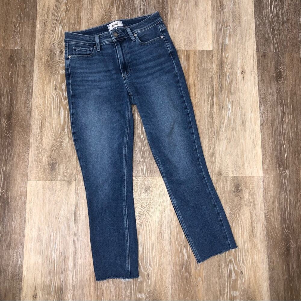 Paige Hoxton High Rise Cropped Raw Hem Skinny Jeans 27 EUC